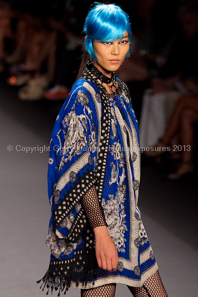 A model on the runway at the Anna Sui SS2013 show during New York Mercedes-Benz.