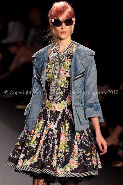 A model on the runway at the Anna Sui SS2013 show during New York Mercedes-Benz.