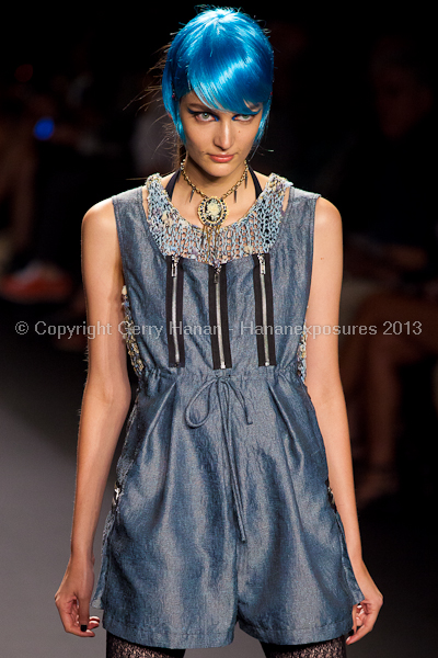 A model on the runway at the Anna Sui SS2013 show during New York Mercedes-Benz.