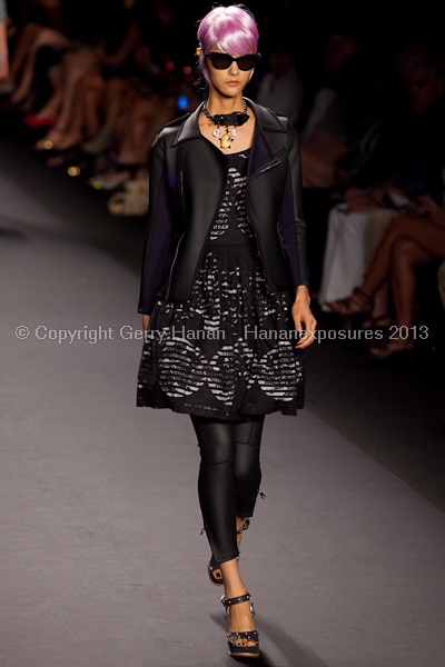 A model on the runway at the Anna Sui SS2013 show during New York Mercedes-Benz.