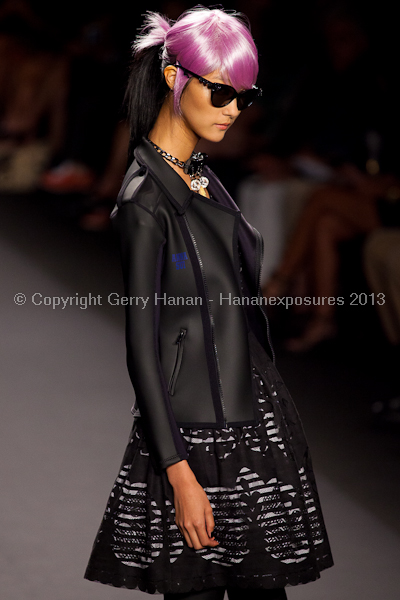 A model on the runway at the Anna Sui SS2013 show during New York Mercedes-Benz.