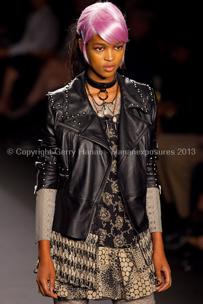 A model on the runway at the Anna Sui SS2013 show during New York Mercedes-Benz.