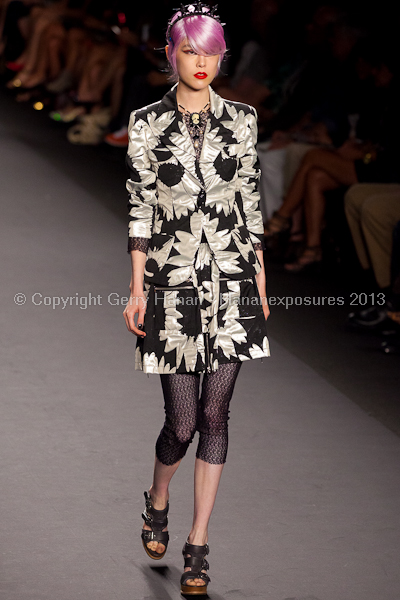 A model on the runway at the Anna Sui SS2013 show during New York Mercedes-Benz.