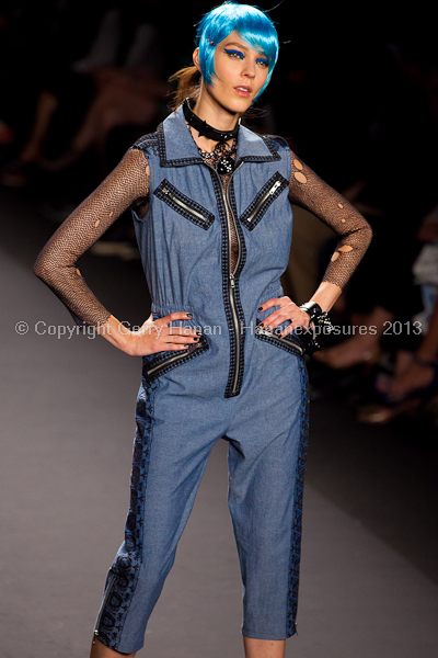 A model on the runway at the Anna Sui SS2013 show during New York Mercedes-Benz.