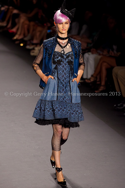 A model on the runway at the Anna Sui SS2013 show during New York Mercedes-Benz.