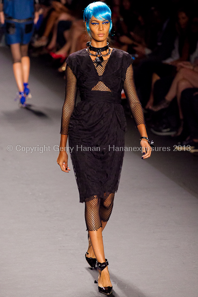 A model on the runway at the Anna Sui SS2013 show during New York Mercedes-Benz.