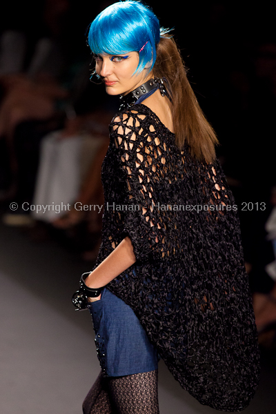 A model on the runway at the Anna Sui SS2013 show during New York Mercedes-Benz.