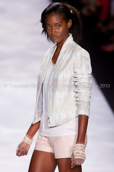 A model on the runway at the Badgley Mischka SS2013 show at New York Mercedes-Benz Fashion Week.