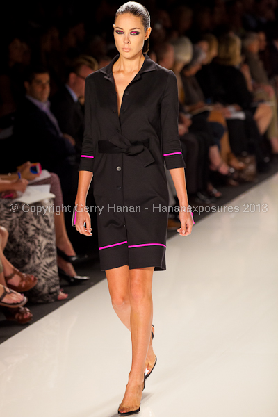 A model on the runway at the Chado Ralph Rucci SS2013 show at New York Mercedes-Benz Fashion Week.