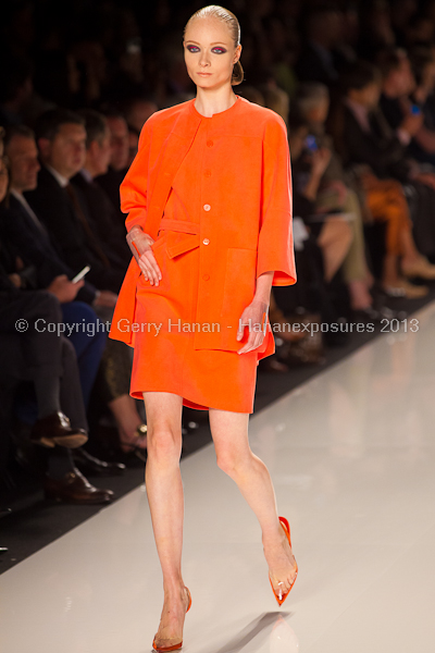 A model on the runway at the Chado Ralph Rucci SS2013 show at New York Mercedes-Benz Fashion Week.