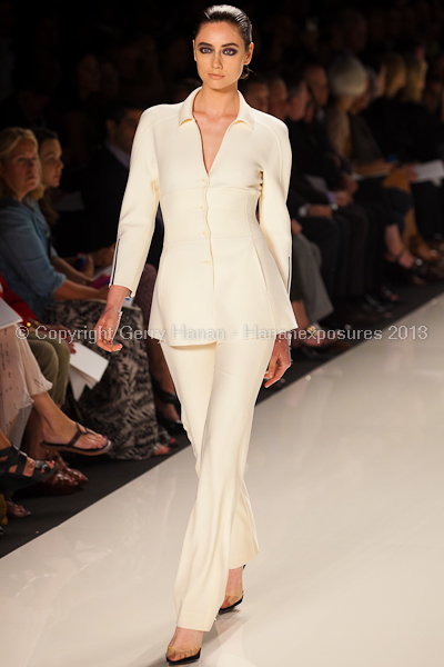 A model on the runway at the Chado Ralph Rucci SS2013 show at New York Mercedes-Benz Fashion Week.