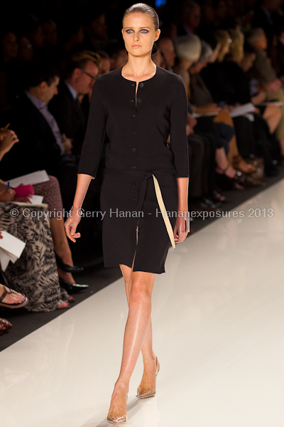 A model on the runway at the Chado Ralph Rucci SS2013 show at New York Mercedes-Benz Fashion Week.