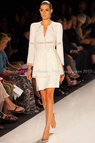 A model on the runway at the Chado Ralph Rucci SS2013 show at New York Mercedes-Benz Fashion Week.