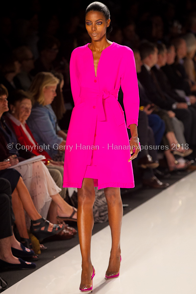 A model on the runway at the Chado Ralph Rucci SS2013 show at New York Mercedes-Benz Fashion Week.