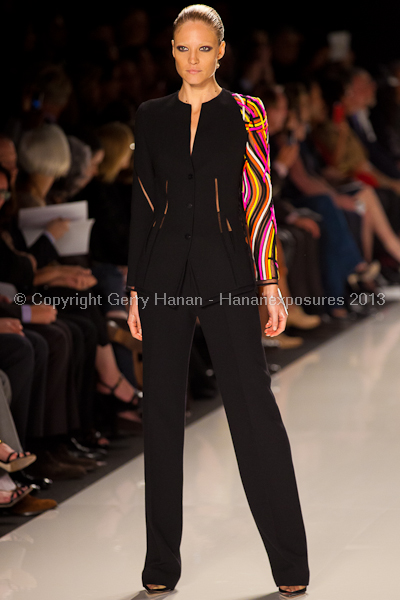 A model on the runway at the Chado Ralph Rucci SS2013 show at New York Mercedes-Benz Fashion Week.