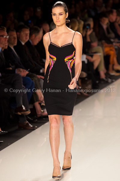 A model on the runway at the Chado Ralph Rucci SS2013 show at New York Mercedes-Benz Fashion Week.