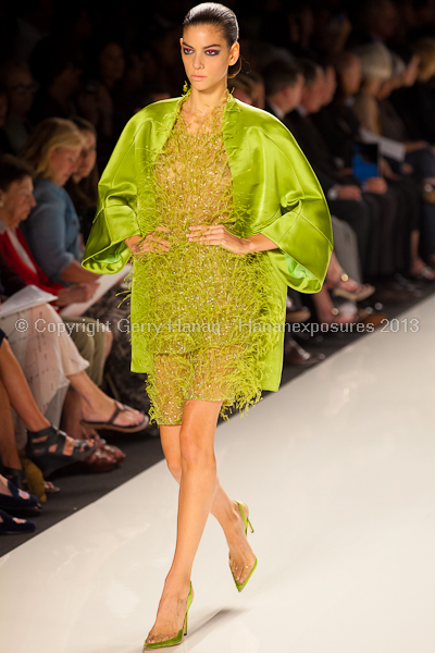 A model on the runway at the Chado Ralph Rucci SS2013 show at New York Mercedes-Benz Fashion Week.