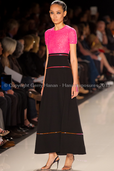 A model on the runway at the Chado Ralph Rucci SS2013 show at New York Mercedes-Benz Fashion Week.