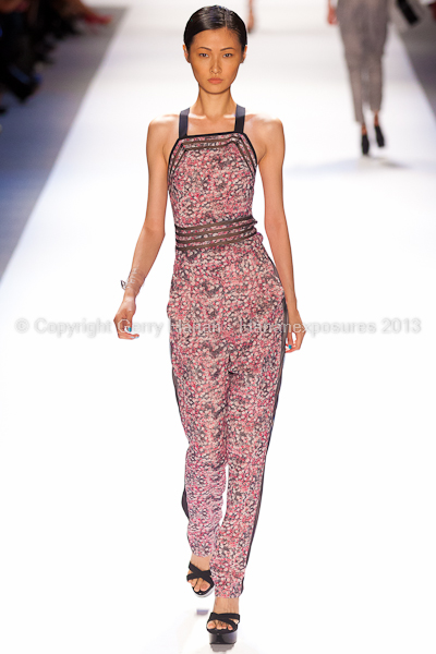 A model on the runway at the Charlotte Ronson SS2013 show at New York Mercedes-Benz Fashion Week.