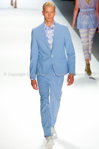 A model on the runway at the Richard Chai SS2013 show during New York Mercedes-Benz Fashion Week.