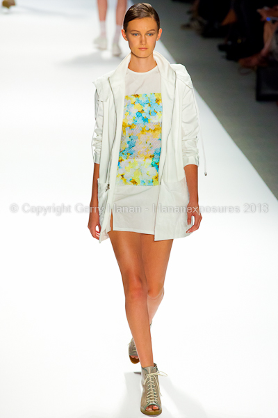 A model on the runway at the Richard Chai SS2013 show during New York Mercedes-Benz Fashion Week.