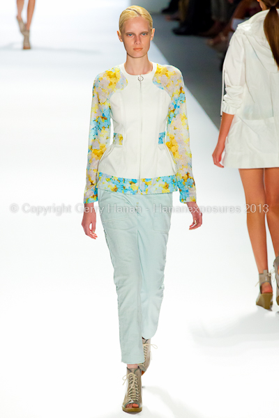 A model on the runway at the Richard Chai SS2013 show during New York Mercedes-Benz Fashion Week.