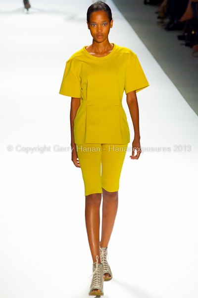 A model on the runway at the Richard Chai SS2013 show during New York Mercedes-Benz Fashion Week.