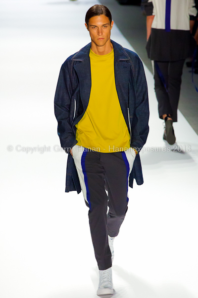 A model on the runway at the Richard Chai SS2013 show during New York Mercedes-Benz Fashion Week.