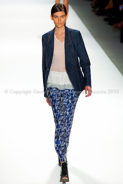 A model on the runway at the Richard Chai SS2013 show during New York Mercedes-Benz Fashion Week.