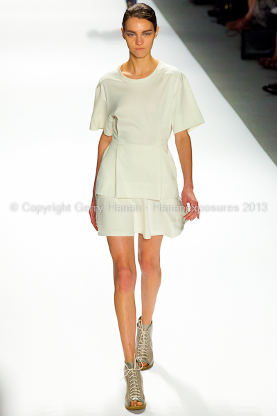 A model on the runway at the Richard Chai SS2013 show during New York Mercedes-Benz Fashion Week.