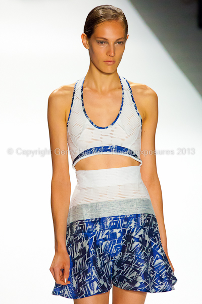 A model on the runway at the Richard Chai SS2013 show during New York Mercedes-Benz Fashion Week.