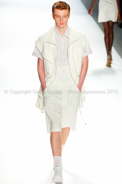 A model on the runway at the Richard Chai SS2013 show during New York Mercedes-Benz Fashion Week.