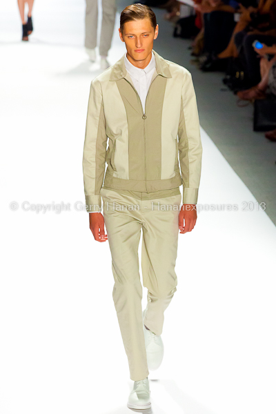 A model on the runway at the Richard Chai SS2013 show during New York Mercedes-Benz Fashion Week.