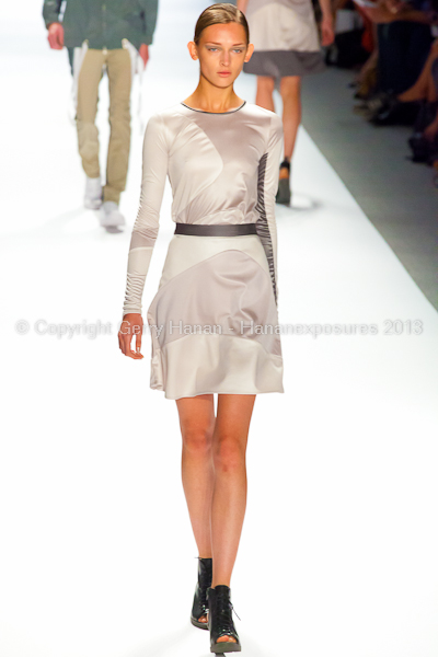 A model on the runway at the Richard Chai SS2013 show during New York Mercedes-Benz Fashion Week.