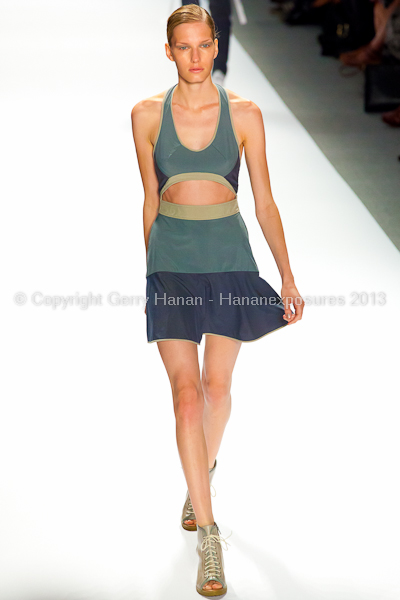 A model on the runway at the Richard Chai SS2013 show during New York Mercedes-Benz Fashion Week.