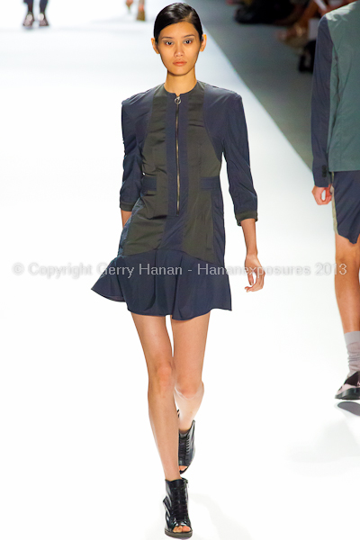 A model on the runway at the Richard Chai SS2013 show during New York Mercedes-Benz Fashion Week.