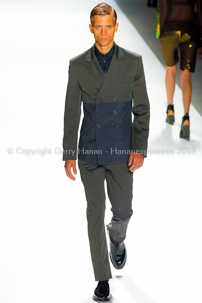 A model on the runway at the Richard Chai SS2013 show during New York Mercedes-Benz Fashion Week.