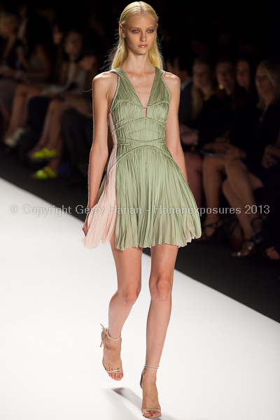 A model on the runway at the J Mendel SS2013 show at New York Mercedes-Benz Fashion Week.