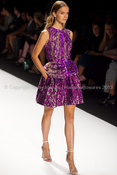 A model on the runway at the J Mendel SS2013 show at New York Mercedes-Benz Fashion Week.