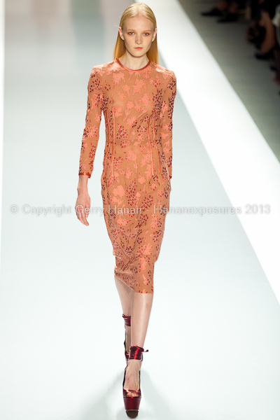 A model on the runway at the Jill Stuart SS2013 show at New York Mercedes-Benz Fashion Week.