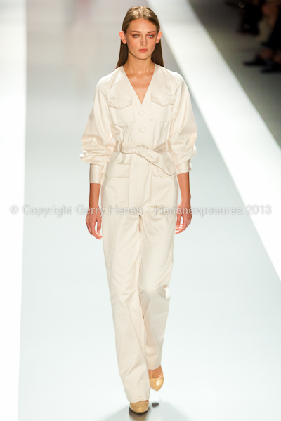 A model on the runway at the Jill Stuart SS2013 show at New York Mercedes-Benz Fashion Week.