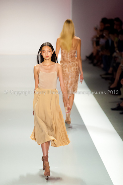 A model on the runway at the Jill Stuart SS2013 show at New York Mercedes-Benz Fashion Week.