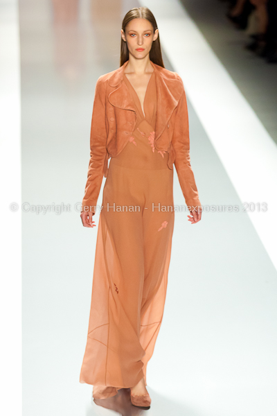 A model on the runway at the Jill Stuart SS2013 show at New York Mercedes-Benz Fashion Week.