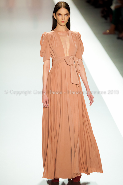 A model on the runway at the Jill Stuart SS2013 show at New York Mercedes-Benz Fashion Week.