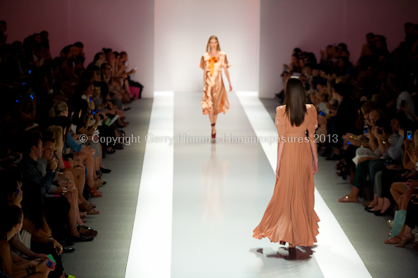 A model on the runway at the Jill Stuart SS2013 show at New York Mercedes-Benz Fashion Week.