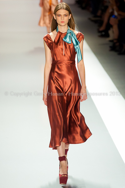 A model on the runway at the Jill Stuart SS2013 show at New York Mercedes-Benz Fashion Week.