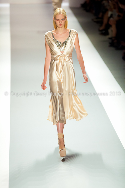 A model on the runway at the Jill Stuart SS2013 show at New York Mercedes-Benz Fashion Week.