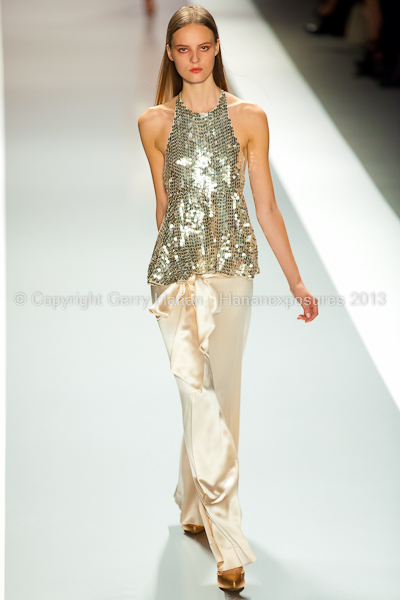 A model on the runway at the Jill Stuart SS2013 show at New York Mercedes-Benz Fashion Week.