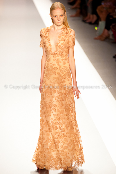 A model on the runway at the Jill Stuart SS2013 show at New York Mercedes-Benz Fashion Week.