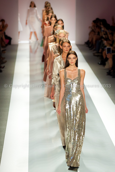 A model on the runway at the Jill Stuart SS2013 show at New York Mercedes-Benz Fashion Week.